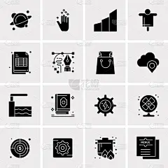 set 16 universal icons business