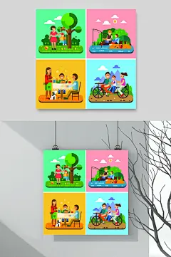 时尚唯美大气建筑模型场景矢量素材