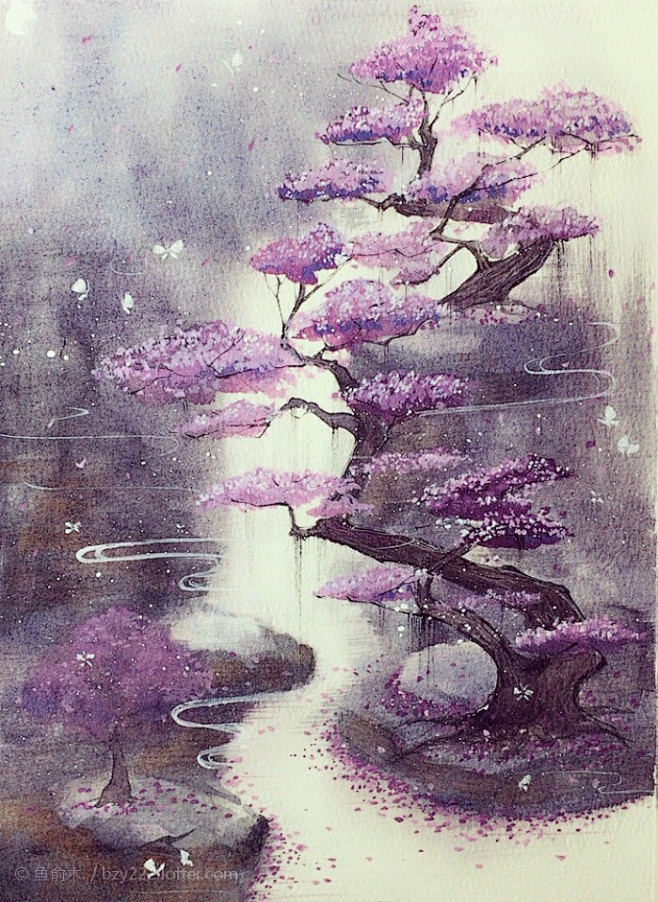 〔 古风水彩插画 〕作者' 鱼俞木 °
