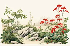 人参中草药医学插画