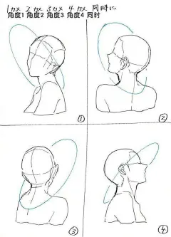 #资源君# 一组超赞的动漫人物头发绘制教程参考！自己拿去练习吧，转需！ ​​​​