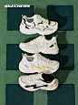 Skechers斯凯奇踏浪老爹鞋透气男鞋休闲鞋女2023夏季学院风运动鞋-tmall.com天猫