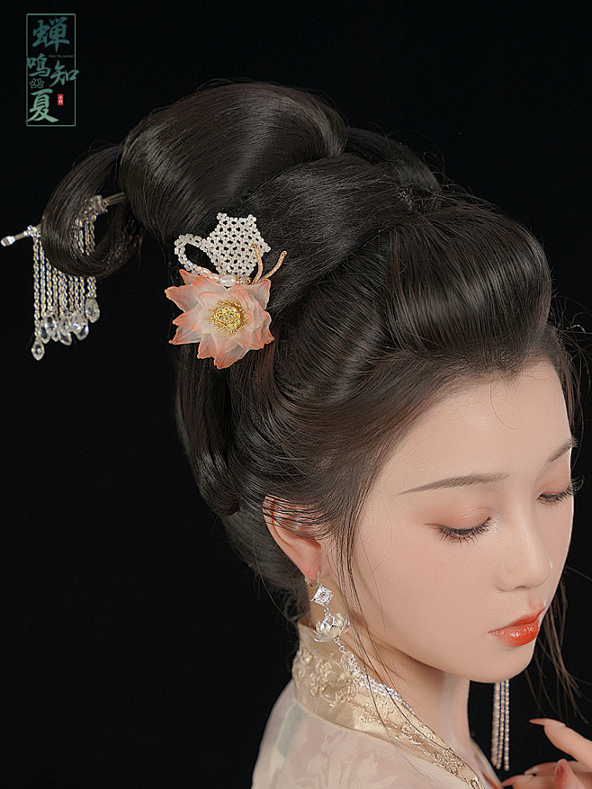 【蝉鸣知夏】蝶恋 辑珠蝴蝶真丝烫花发夹汉...