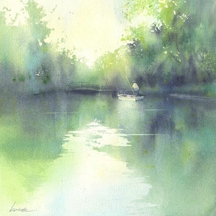 一组安静又清透的水彩风景，停不下的脚步。...