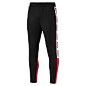 A.C.E. Men's Track Pants, Black-High Risk Red-White, large