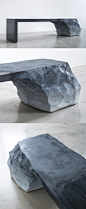 Fernando Mastrangelo transforms sand and cement into an artistic centerpiece that lies somewhere between sculpture and functioning bench. #art #sculpture: 