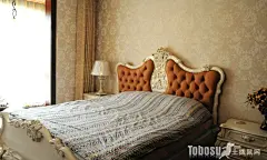 欧式家装卧室壁纸效果图—土拨鼠装饰设计门户1