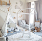 Get inspired to create an unique bedroom for kids with these  decorations and furnishings inspired by white textures and shades.