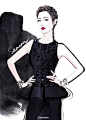 #时尚# #插画#-- 林心如 Harper's Bazaar 台湾版12月刊封面@北坤人素材