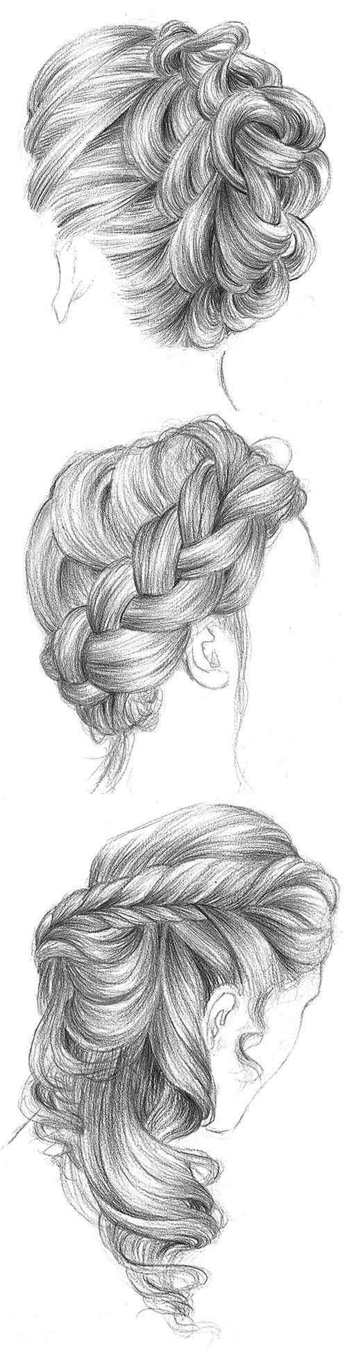 漂亮的黑白手绘女性发型插画封面大图