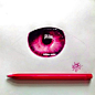 #插画教程# 分享一组来自插画师Gelson Fonteles用圆珠笔画的眼睛插画作品，非常完美的一组作品，可以拿来参考学习。