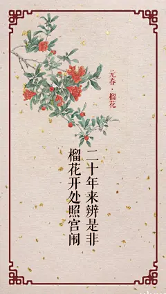 【红楼梦】金陵十二钗壁纸 : 做了几张金陵十二钗的诗词壁纸ლ(╹◡╹ლ) 每个女子代表一种花~大部分是来自第六十三回“ 寿怡红群芳开夜宴 死金丹独艳理亲丧”中姐妹们挚花签的情节。刚刚做了没几张，后面的会慢慢补上~ 希望喜欢(⊙3⊙) 大家喜…