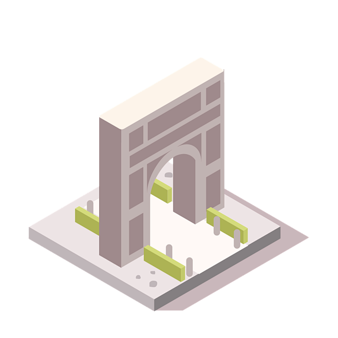 建筑模型3d建筑轴测图免抠房子风轮车轮摩天轮超市建模免抠免抠素材