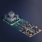 Medieval town - Voxel art : Concept Art commission I did for a studio making a new video game. 