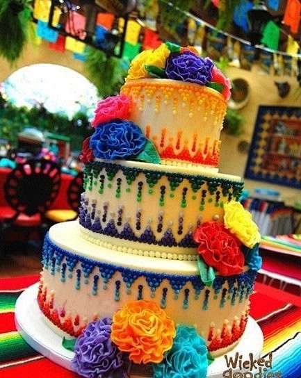 缤纷色彩的蛋糕，惊艳~~

