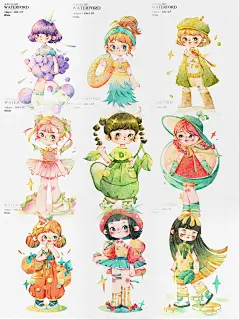 水彩水果女孩9宫格完成啦～ - 小红书
