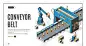 Conveyor belt web banner, robot hands pack bottles
