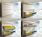 。Resource家具公司推出的LolliSoft IN是一款双层折叠床，可将任意一面墙变成一张双层床