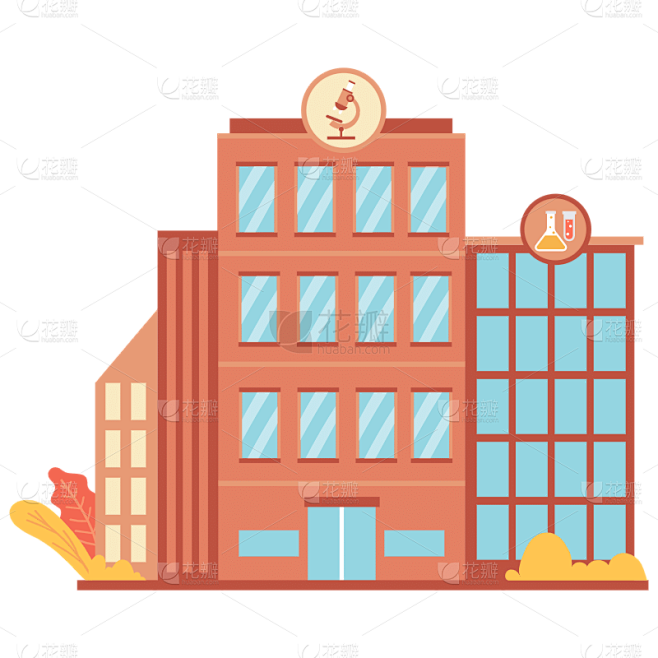 矢量-学校建筑元素