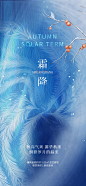 创意霜降传统节气地产借势海报