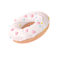 摄图网_402164519_粉色C4D立体食物甜甜圈（非企业商用）