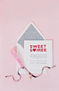 Sweet Soiree invitation with glitter heart and envelope liner {styling by Floridian Weddings, photography by Kat Braman}