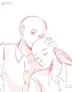 双人构图/板绘参考/构图参考  甜蜜的双人互动参考
花瓣关注原画人，推荐更多精选素材，绘画更有灵感