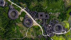 土楼鸟瞰图风景桌面壁纸