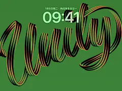 苹果系统自带壁纸•英文艺术字•绿