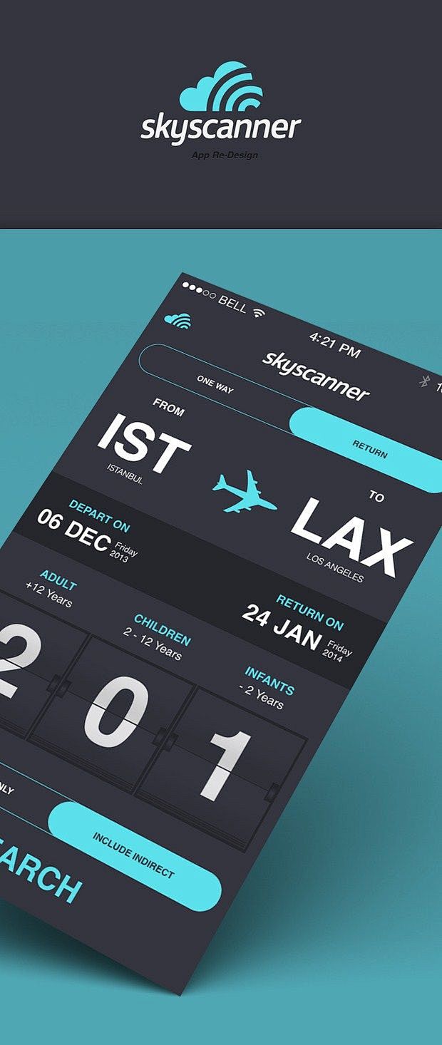 Skyscanner app redes...