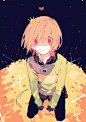 Tags: Anime, Pixiv Id 3323811, Undertale, Chara (Undertale), Yellow Flower, Mini Crown, Androgynous