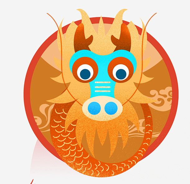 金色装饰插图二月二龙抬头龙纹样免抠素材卡通设计图片免费下载页面