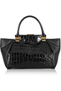 Lanvin Trilogy croc-effect leather shopper