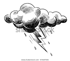 Thunder Storm Spot Drawing Stock Illustration 674287939 | Shutterstock