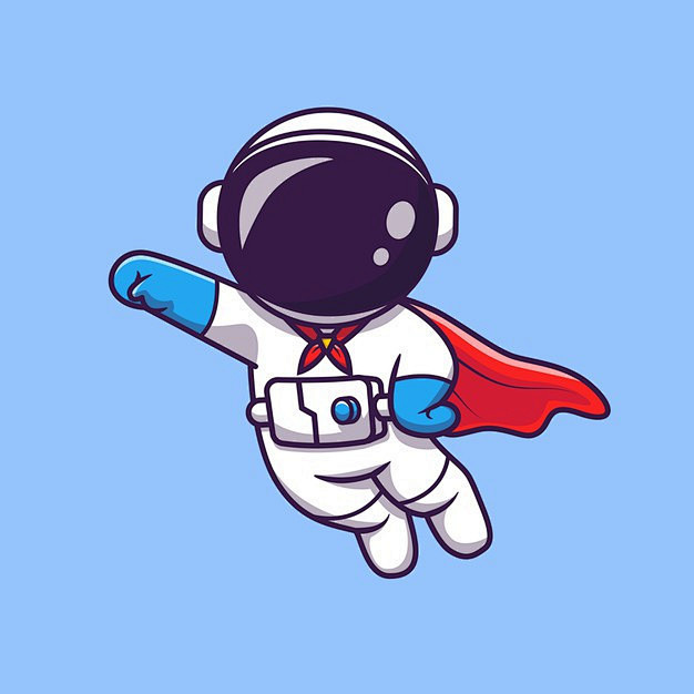 宇航员，超人，卡通矢量图插画矢量图素材