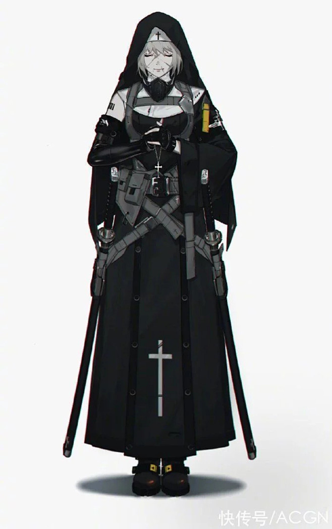 画师大佬笔下全副武装的修女和女仆，物理超...