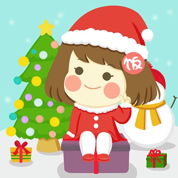 饭桶小漫画圣诞节送头像啦萌萌哒饭桶姑娘圣诞头像来啦喜欢的就拿走吧