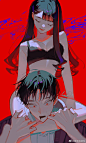 顶光 双人 情侣 勒脖子 夜宫さてこ（twi：Satekosan）