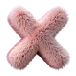 简约毛绒字母x素材图AI图
