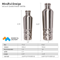 Mindful Design Water Bottle | Healthy Hydration : Don't be thirsty.  Get this great bottle for your thirst needs! VACUUM INSULATED FOR TEMPERATURE CONTROL - Keep your drinks at just the right temperature! The double-wall vacuum-sealed design insulates bev