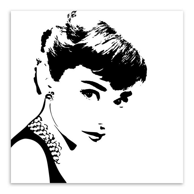 奥黛丽赫本黑白照片经典复古怀旧海报定制装饰画芯英伦家居影视剪影