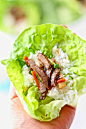 Korean BBQ Bulgogi Lettuce Wraps- Delicious beef marinated in a sweet garlic and soy sauce, served on lettuce.  #glutenfree, #soyfree, #ad, #mypicknsave PetiteAllergyTreats