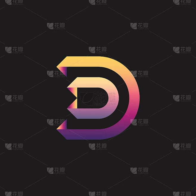 字母D图标模板矢量插图素材-花瓣网