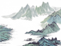 中国古风水墨山水免扣PNG透明图片 插画后期美化PS设计素材 (134)
