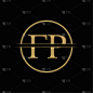 fp letter type logo design template abstract