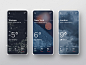 #3 WeatherNow  - 移动应用程序概念概念adobexd android iphone手机天气app天气移动滑块app黑暗现代图形清洁简约主义平面设计主页ux ui