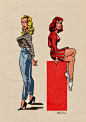 GIRLS OF TWIN PEAKS : Series of illustrations featuring main female characters of Twin Peaks show.