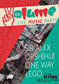 "Volume" live music party posters on Behance
