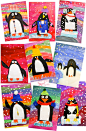 Penguins & colorful background  -- How cute are these?!?!