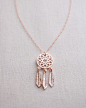 Dreamcatcher Necklace by Olive Yew. Let this small rose gold dreamcatcher charm keep all the bad dreams away.: